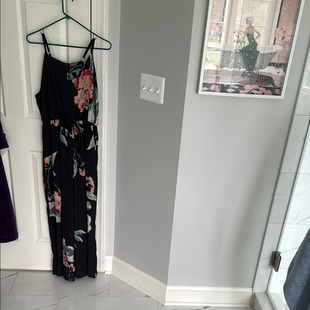 Floral Black Jumpsuit